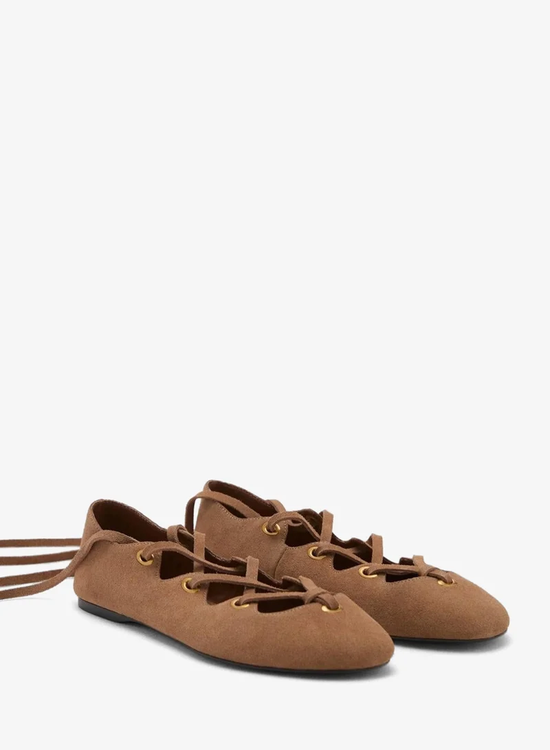 Mango  Ohio Ankle Strap Flat Sandals for Women | Best Price UAE