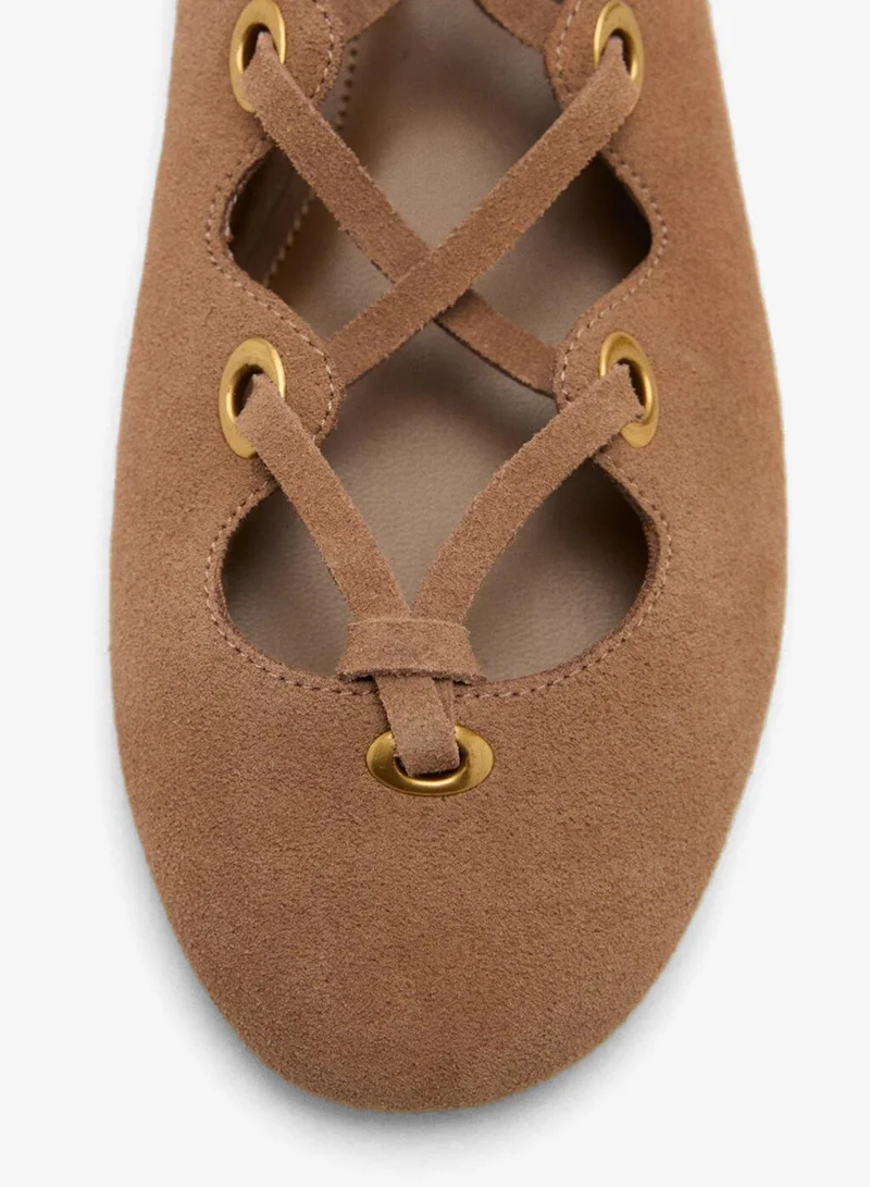 Mango  Ohio Ankle Strap Flat Sandals for Women | Best Price UAE