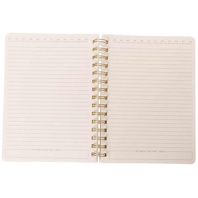 Graphique Vegan Leather Spiral Journal | Calm Watercolor Design | Premium Paper | Notebook | Diary | Lists | Record Month and Date | Great Gift | 192 Ruled Pages | 6â€ x 8â€ - Image 2