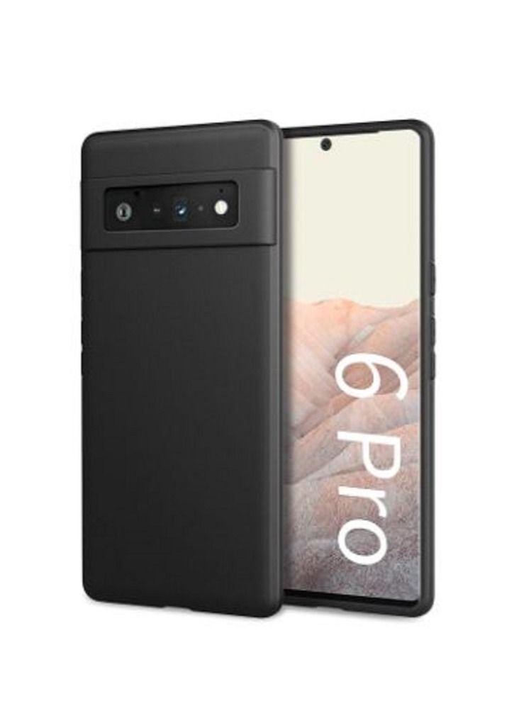 IAF Soft TPU Back Cover Shockproof Silicone Bumper Anti-Fingerprints Full-Body Protective Case Cover for Google Pixel 6 Pro (Black) - Image 1