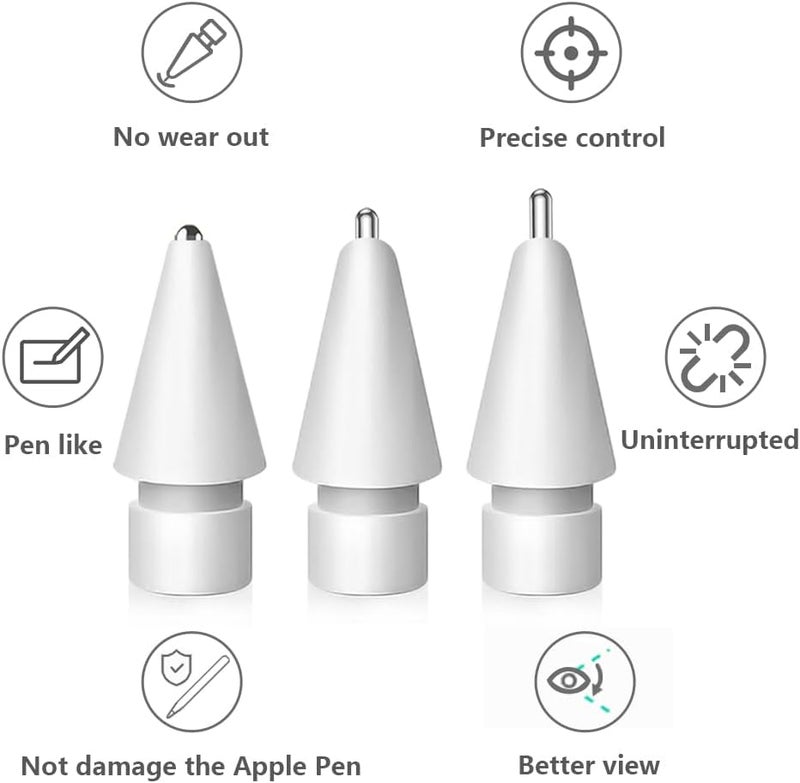 SIXFU Replacement Tips for Apple Pencil, Upgraded No Wear Out Metal Apple Pencil Tips for Apple Pencil 1st/ 2nd Gen/USB-C Apple Pencil Tip(6 PCS) - Image 3