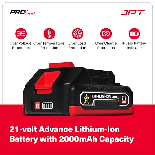 JPT New Pro Series Brushless 21-volt Cordless Impact Drill Machine with 65N.m Torque | 1700 RPM Speed | 25+3 Gears | 2 Speed Modes | 3/8-Inch Metal Keyless Chuck | One Year Motor Warranty, Green - Image 4