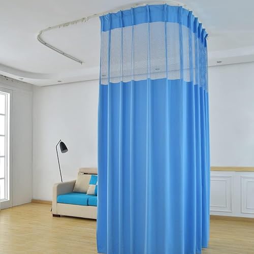 TTZ Hospital Curtain with Flat Hooks for Hospital Medical Clinic SPA Lab Cubicle Curtain Divider Privacy Screen (Color : Dark Blue, Size : 1(12ft Wide x7ft Tall)) - Image 1