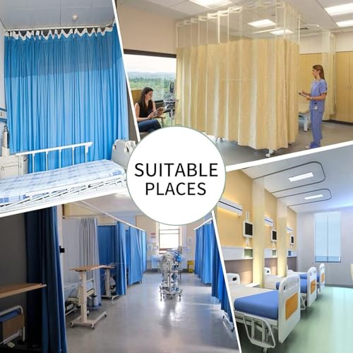 TTZ Hospital Curtain with Flat Hooks for Hospital Medical Clinic SPA Lab Cubicle Curtain Divider Privacy Screen (Color : Dark Blue, Size : 1(12ft Wide x7ft Tall)) - Image 5