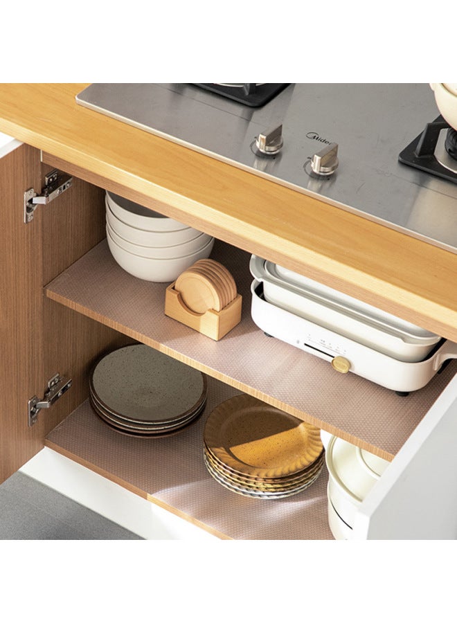 Home Use Eva Transparent Cabinet Mat Waterproof Moisture Proof Oil Stain Resistant Mold Drawer Kitchen Wardrobe Paper Dining-Color:beige White-Specifications:About 30*150cm - Image 3