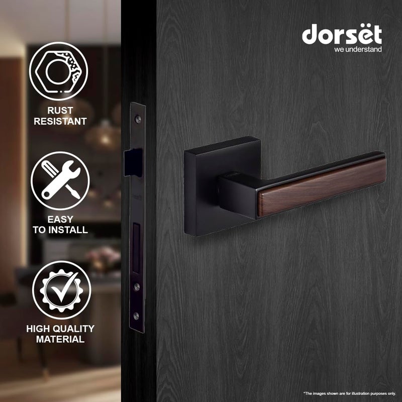 Dorset Kaira X On Rose Handle 70 mm Coin and Knob Cylinder Ideal for Bathroom Doors Wood Finish MLKAIOR08GMWD - Image 2
