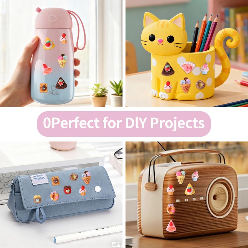 AIPULIDUO 118 pcs Slime Charms Food Cute Setï¼ŒMixed Lot Assorted Food Resin Flatback Cute Sets for DIY Crafts Making, Decorations, Bulk Mixed Ornament Scrapbooking, Embellishments, Hair Clip - Image 5