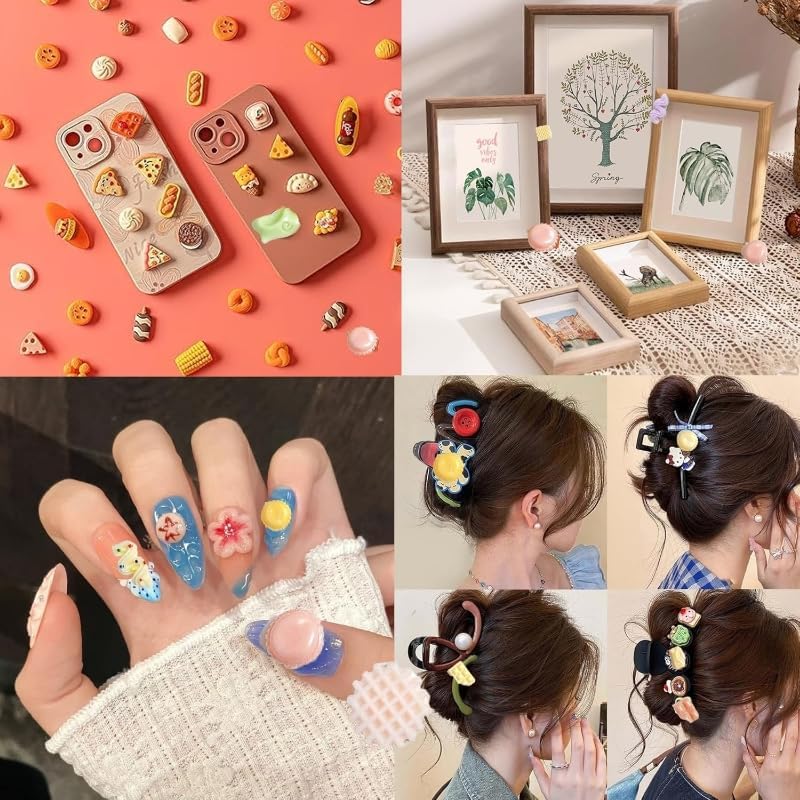 AIPULIDUO 118 pcs Slime Charms Food Cute Setï¼ŒMixed Lot Assorted Food Resin Flatback Cute Sets for DIY Crafts Making, Decorations, Bulk Mixed Ornament Scrapbooking, Embellishments, Hair Clip - Image 4