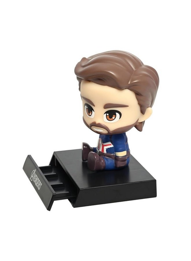 TechPro Techpro Super Hero Action Figure Limited Edition Bobblehead with Mobile Holder for Car Dashboard, Office Desk & Study Table- (Captain America)  - Image 5