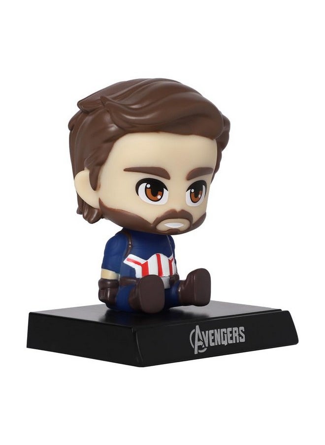 TechPro Techpro Super Hero Action Figure Limited Edition Bobblehead with Mobile Holder for Car Dashboard, Office Desk & Study Table- (Captain America)  - Image 2