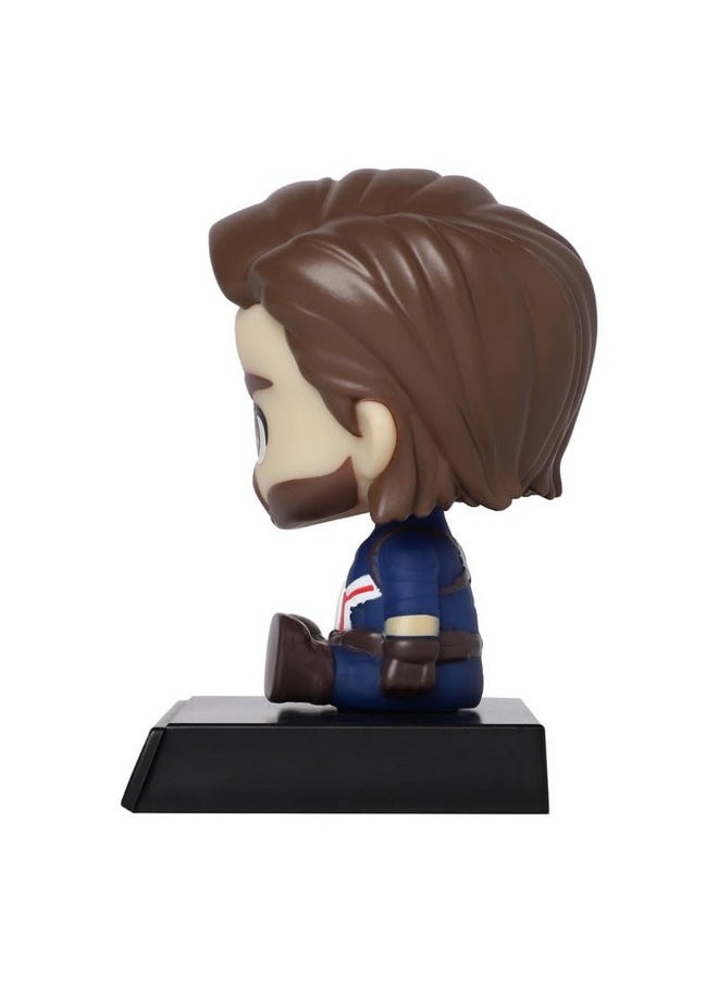 TechPro Techpro Super Hero Action Figure Limited Edition Bobblehead with Mobile Holder for Car Dashboard, Office Desk & Study Table- (Captain America)  - Image 3