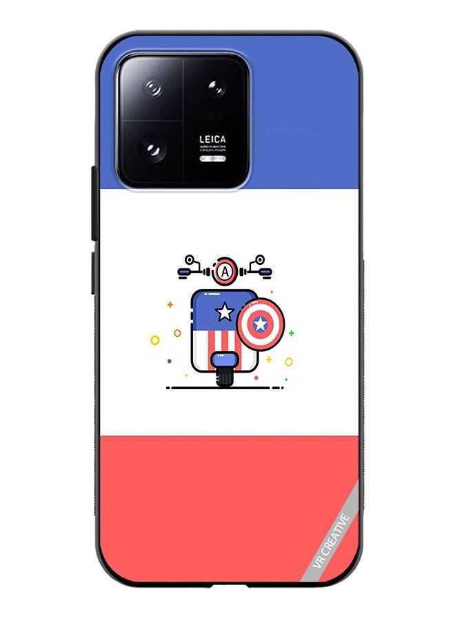 VR CREATIVE Protective Case Cover For Xiaomi 13 Cute Little Bike Of Captain America Design Multicolour - Image 1