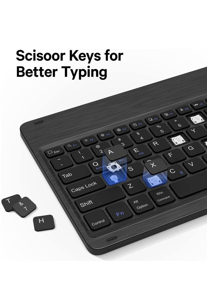 Keyboard Case for Samsung Galaxy Tab S7 FE 12.4" 2021 (SM-T730/T736B), Detachable Wireless Keybaord & Premium PU Leather Folio Cover with S Pen Holder for Galaxy Tab S7 FE 12.4 Tablet (Black) - Image 3