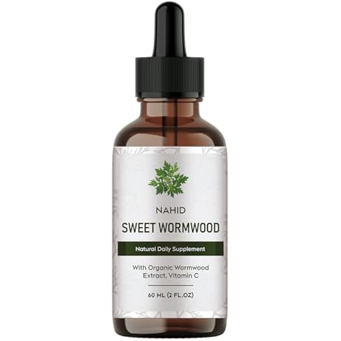 Nahid Organic Sweet Wormwood Liquid Drops Daily Supplement - Gut Cleanse, Digestive Support - with Organic Wormwood Extract and Vitamin C, Gut Health Supplement, 60ML​ (2 FL.OZ) - Image 1