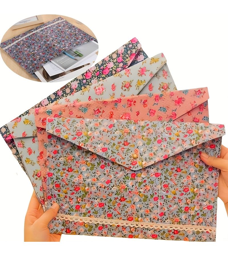 4pcs Assorted Document Organizers High Quality Fashion Printed Design Large Capacity For Office Home And School Document And Receipt Storage - Image 1