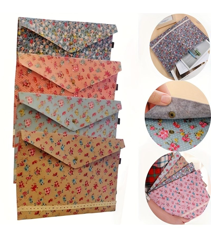 4pcs Assorted Document Organizers High Quality Fashion Printed Design Large Capacity For Office Home And School Document And Receipt Storage - Image 2