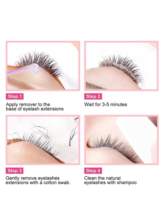 أريسون لاشز أداة إزالة الرموش الحساسة هلام لإطالة الرموش بلا حروق إزالة الغراء يعمل الإجراء السريع على إذابة أقوى لاصقة من الرموش الكاذبة (وردة) - Image 4