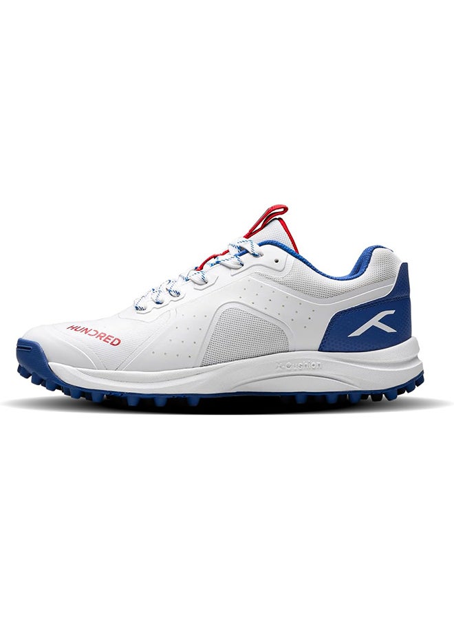 HUNDRED Teralite-Cricket Shoes-White/ Navy Blue/Red-(Hkfs-4M025-2-8)  - Image 1