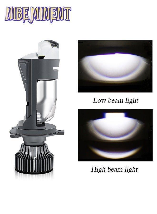 NIBEMINENT M01K H4 Bi-LED Projector Headlight Bulbs, 55W High Beam 30W Low Beam 9000LM White Light, 9-36V Wide Voltage Plug & Play LED Headlight Conversion Kit for Cars Motorcycles, Left & Right Hand Drive Available - Image 4