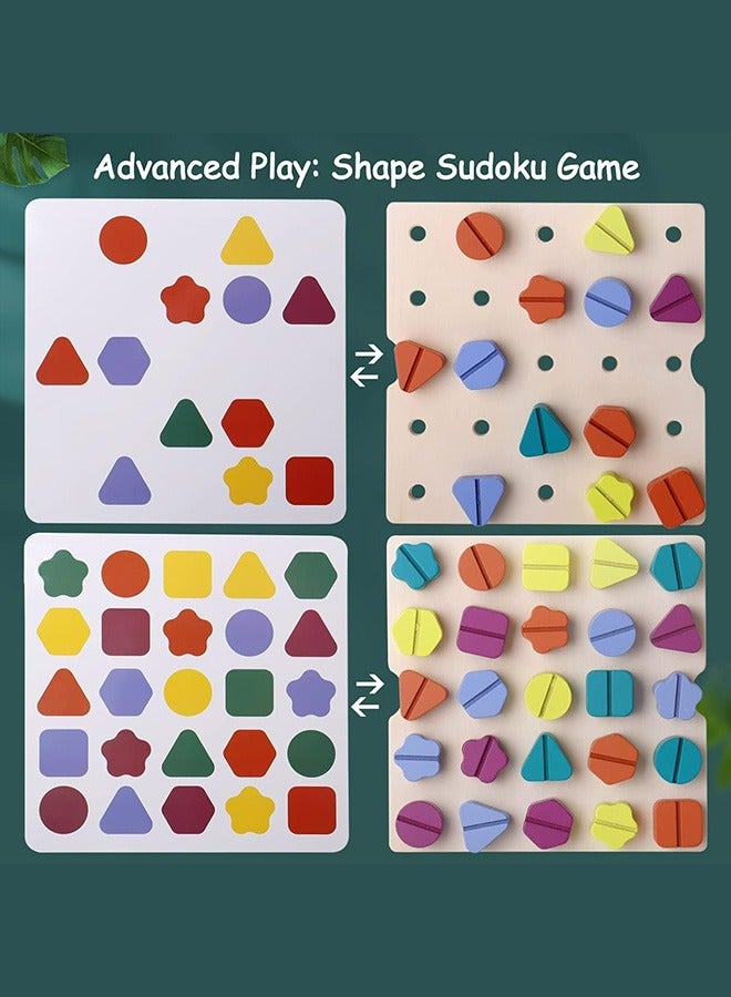 joyzzz Montessori Screw Puzzle Board Stacking, Color Sorting Learning Toy for Boys and Girls Ages 3 and Up - Image 5