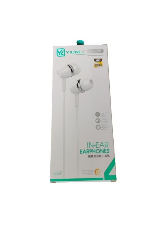 Generic Y2 Mobile Phone Wire Control In-ear Headphones White Magnetic Speaker Bass Music Call Android Mobile Phone Headset Factory-Color:White  - Image 5