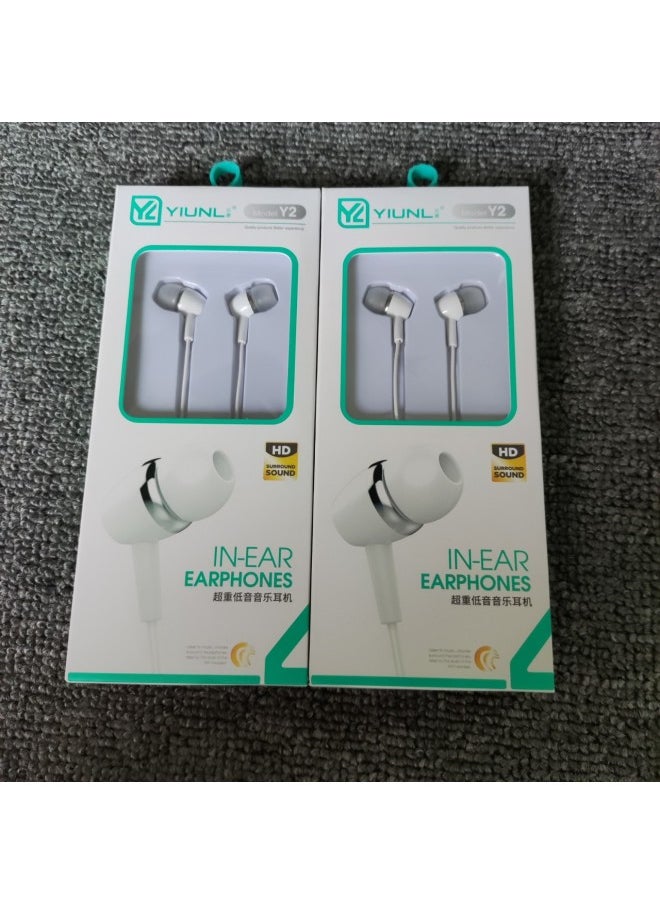 Generic Y2 Mobile Phone Wire Control In-ear Headphones White Magnetic Speaker Bass Music Call Android Mobile Phone Headset Factory-Color:White  - Image 4