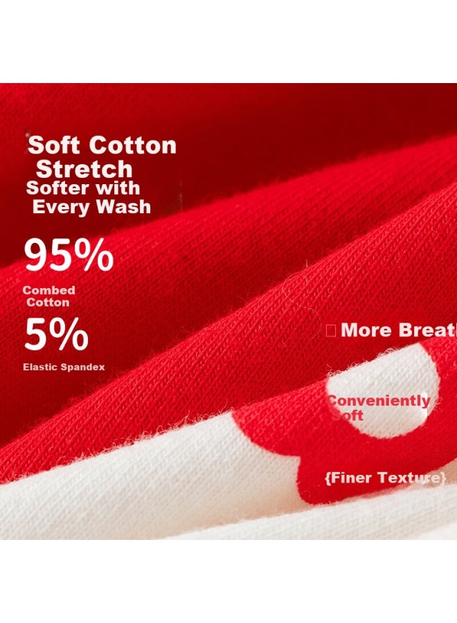 Top melon Dingguagua Children's Underwear Color Cotton Crotch Girls' Boxer Briefs Dragon Year Zodiac Red 5a Antibacterial 6830 Size 140 - Image 3
