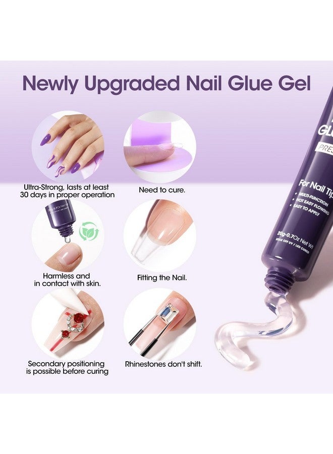 Gellen Gel X Nail Glue, U V Nail Glue Gel For Nail Tips, Semi Solid Nail Glue 4 In 1 Super Sticking Gel X Nail Glue For Press On Nail, Multifunctional Rhinestone Glue For Nails - Image 2