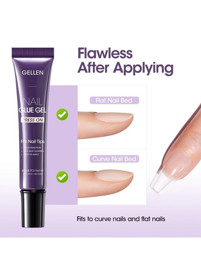 Gellen Gel X Nail Glue, U V Nail Glue Gel For Nail Tips, Semi Solid Nail Glue 4 In 1 Super Sticking Gel X Nail Glue For Press On Nail, Multifunctional Rhinestone Glue For Nails - Image 3