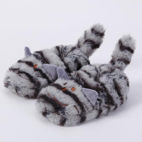 Enteer Baby Girls' Kitty House Slippers Brown US 11-12 - Image 3