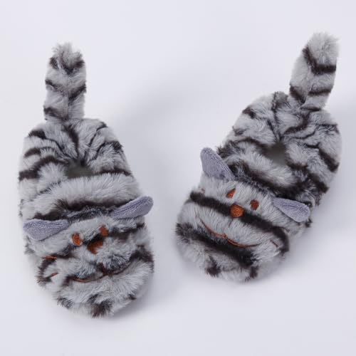 Enteer Baby Girls' Kitty House Slippers Brown US 11-12 - Image 2