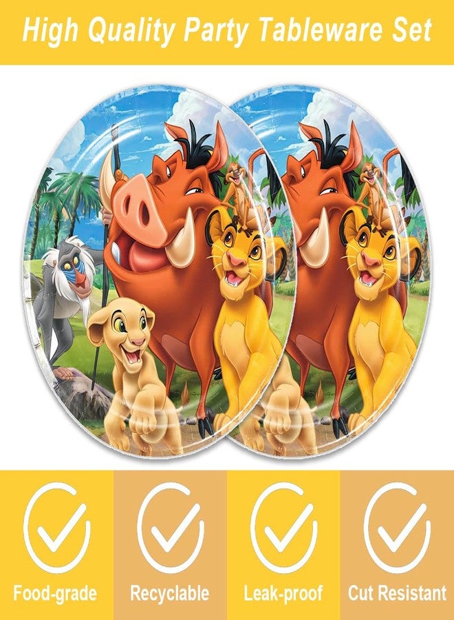 OMTO 40Pack Lion-Kings birthday Party Supplies include 20 plates, 20 napkins for the Lion party decoration - Image 3