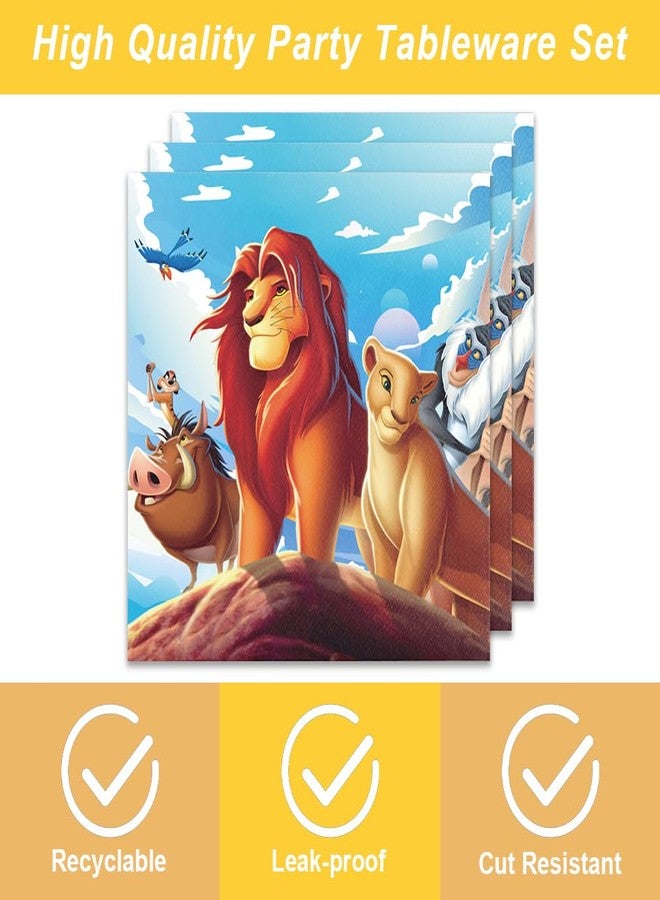 OMTO 40Pack Lion-Kings birthday Party Supplies include 20 plates, 20 napkins for the Lion party decoration - Image 2