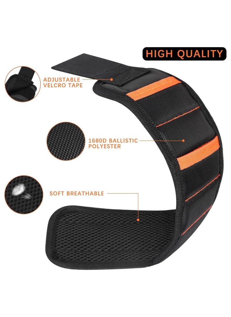 SYOSI Magnetic Wristband with 15 Strong Magnets for Holding Screws, Nails, Drill Bits, Perfect Tool Gift for Dad, Husband, Handyman  - Image 2