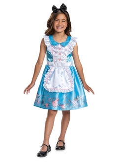 Party Centre Alice in Wonderland Classic Costume with Dress and Headband, Storybook Costume  - Image 1