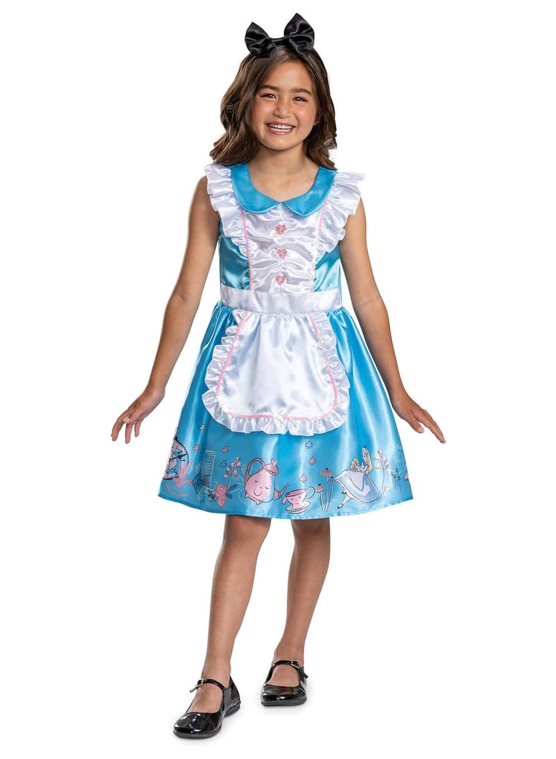 Party Centre Alice in Wonderland Classic Costume with Dress and Headband, Storybook Costume - Image 1