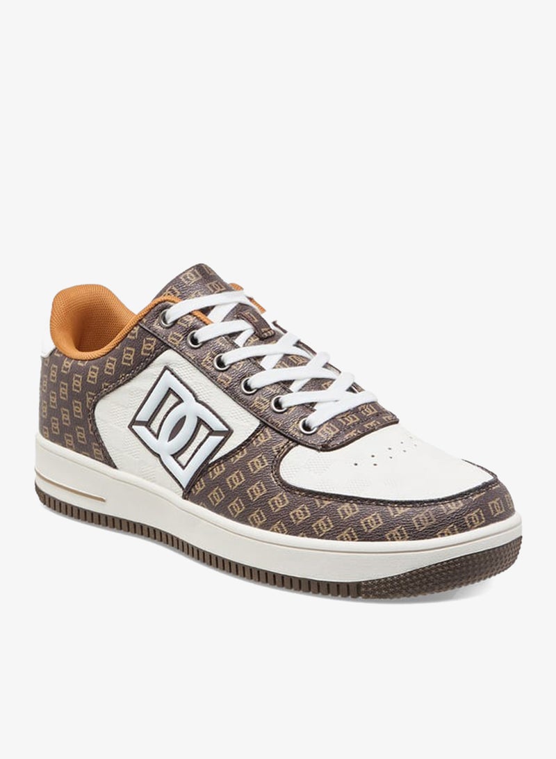 DUCHINI Men's Monogram Print Sneakers with Lace-Up Closure - Image 2