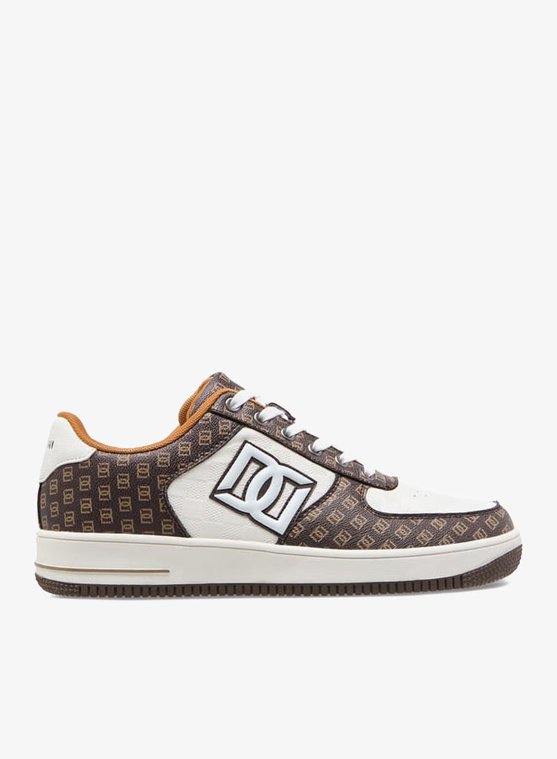 DUCHINI Men's Monogram Print Sneakers with Lace-Up Closure - Image 1