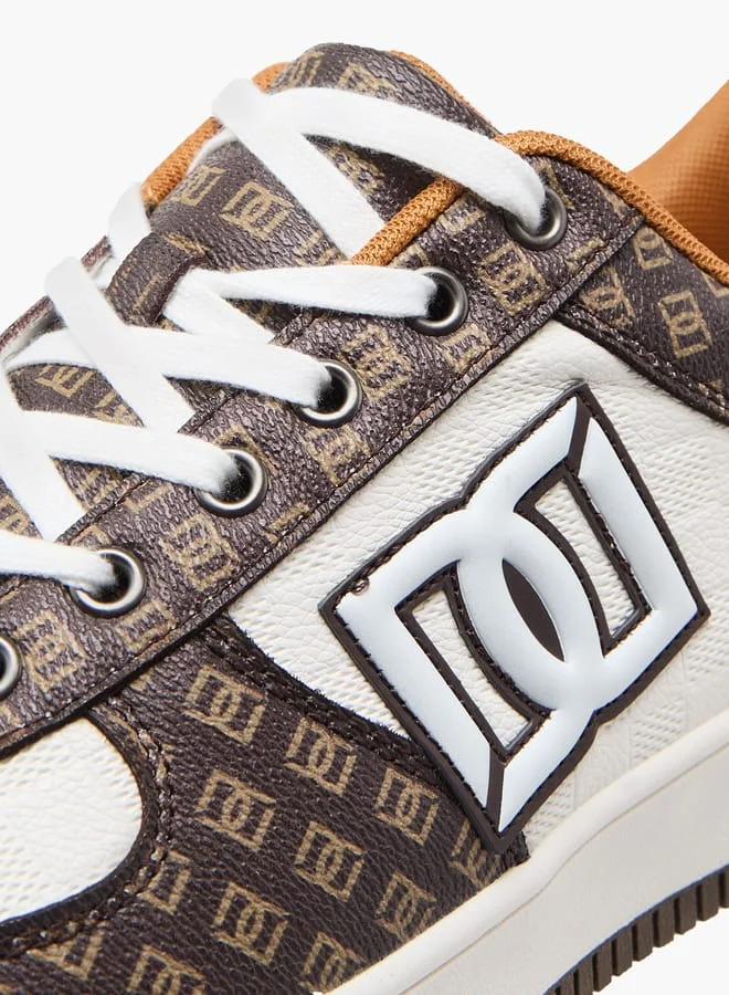DUCHINI Men's Monogram Print Sneakers with Lace-Up Closure