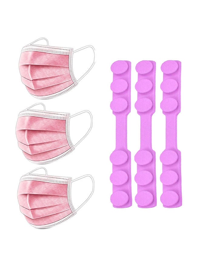 نيبمينينت 6 قطع من قناع وجه جراحي مع شريط تمديد بخطاف للأذن، لون وردي - Image 1