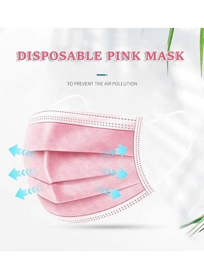 نيبمينينت 6 قطع من قناع وجه جراحي مع شريط تمديد بخطاف للأذن، لون وردي - Image 4