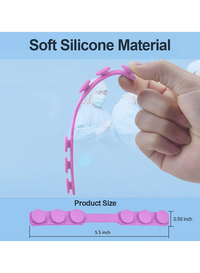 نيبمينينت 6 قطع من قناع وجه جراحي مع شريط تمديد بخطاف للأذن، لون وردي - Image 3