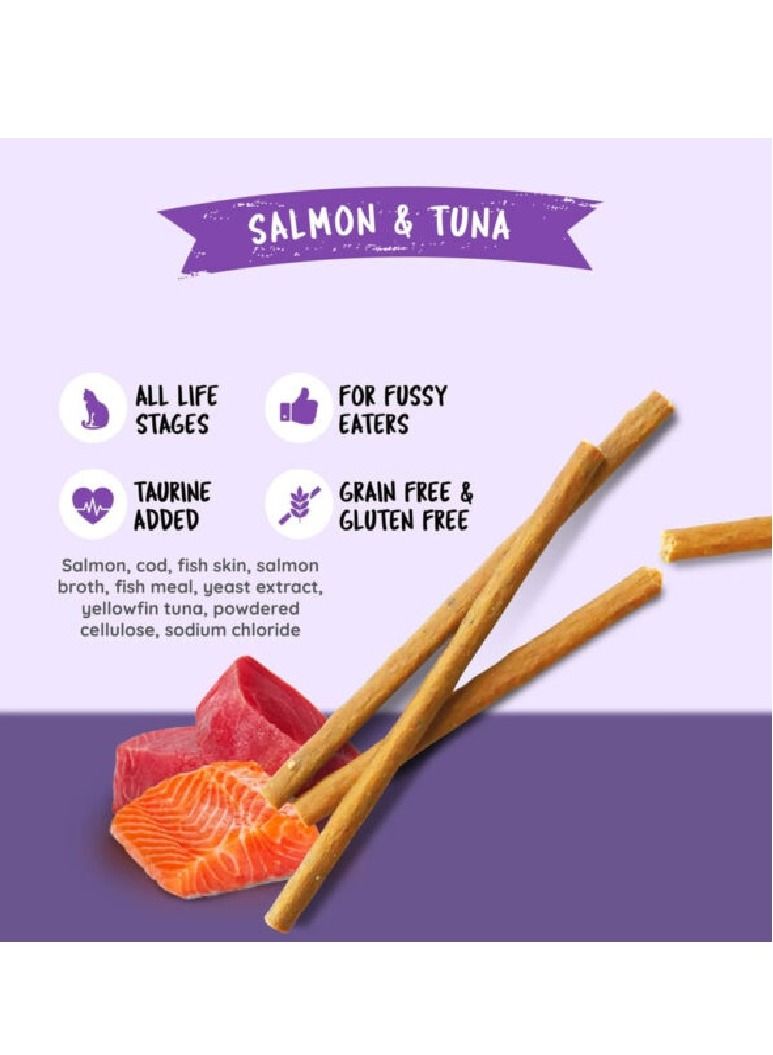 Kit Cat عصا قطط كيت كات خالية من الحبوب بالسلمون والتونة 15غ - Image 2