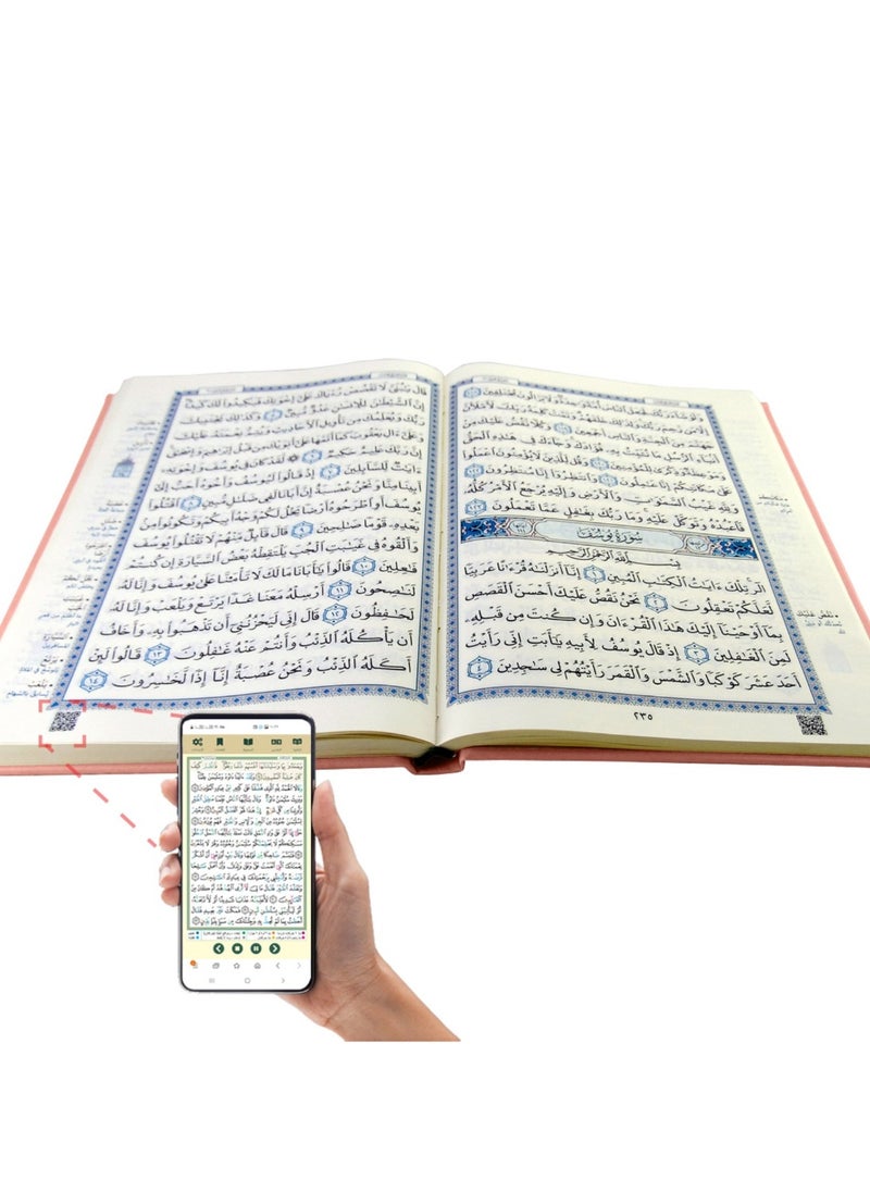 null - A brief interpretation of the words of the Holy Qur’an. A box with a luxurious Qur’an, pink color, size 14*20 - Image 1