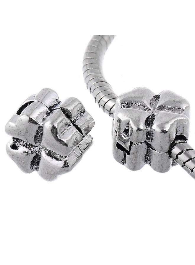 روبيكا مشابك قفل بمشبك خرز مع سدادة سيليكون أورينج تناسب سوار ساحر أوروبي (10 قطع فضية) - Image 1