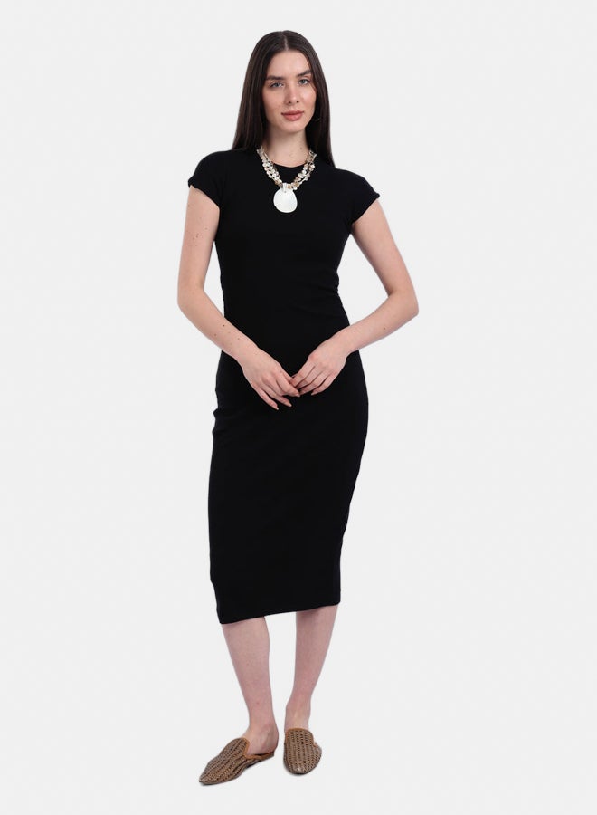 Carina Ribbed Cotton Slim Fit Dress - Image 1