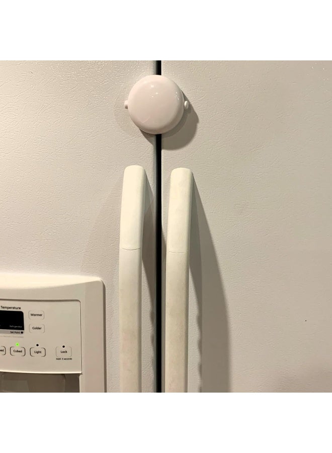 Qdos Safety Adhesive Fridge/Freezer Lock | White | Easy One Handed Operation - Patented ZeroPinch Design - Unique Modern Design Refrigerator Lock - Baby Proofing Doesn't Have to be Ugly - Image 1