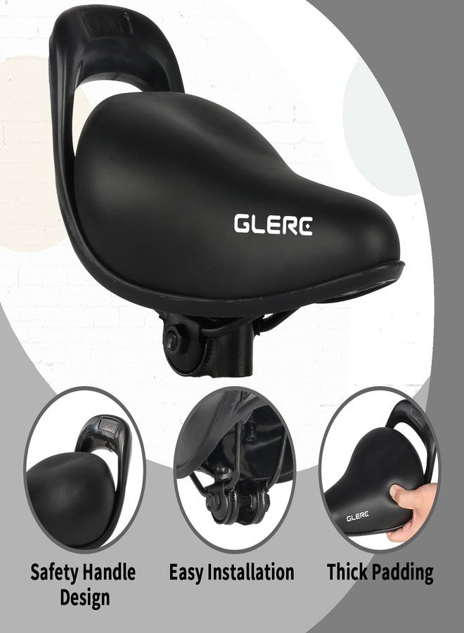 Glerc سرج دراجة أطفال من Glerc مع ملحقات مقبض للوالدين، مناسب لدراجات الأطفال من الجنسين مقاس 12 و14 و16 و18 و20 بوصة، للدراجات الهوائية المخصصة للطرق والمدن وBMX والدراجات الجبلية، لون أسود - Image 2