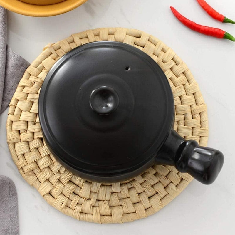 Matte anti slip finish Clay Pot,Clay Pots For Cooking,Ceramic Casserole Earthen Pot Terracotta Stew Pot Clay Casserole Pot Ceramic Casserole High Temperature Resistance Fade proof - Image 3