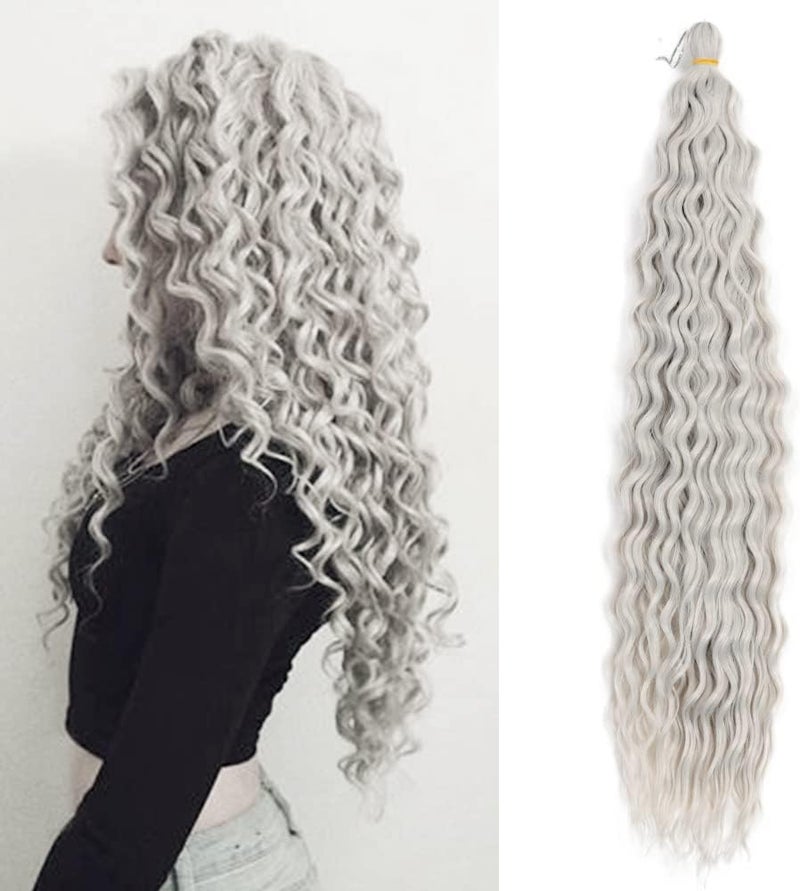 DSOAR 22 Inch 3 Packs Deep Twist Crochet Hair Crochet Braids Bohemian Curly Ocean Wave Hair Bundles Deep Wave Synthetic Hair Extensions for Women Girls - Image 1